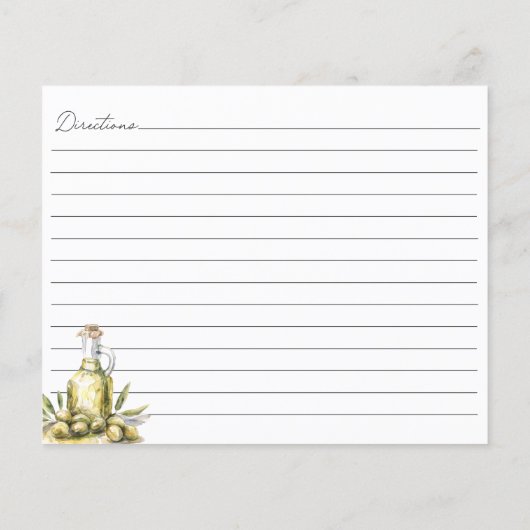 Elegante mediterrane olijf familie Recept Kaart (Achterkant)