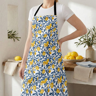Elegante mediterrene citroen all-over print schort