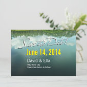 Elegante meer scène Save the Date-aankondiging Date (Staand voorkant)