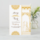 Elegante Mehndi-huwelijksuitnodiging Kaart (Staand voorkant)