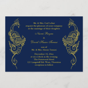 Elegante Mehndi Peacock bruiloft uitnodiging - Nav