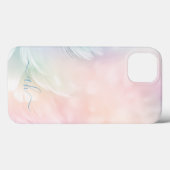 Elegante Meisje Monogrammed Pastel Regenboog Veer Case-Mate iPhone Case (Achterkant (horizontaal))
