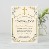 Elegante Meisjes Boter Cream Bloemen Bevestiging Kaart (Staand voorkant)