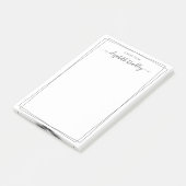 Elegante Meisjesachtige Monogram Handtekening Zwar Post-it® Notes (Schuin)