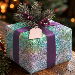 Elegante Meisjesachtige Turquoise Iriserende Eenho Cadeaupapier