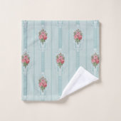 Elegante meisjesroze rozen op muntachtergrond bad handdoek (Wasdoekje)