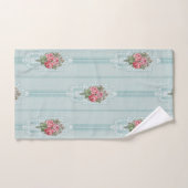 Elegante meisjesroze rozen op muntachtergrond bad handdoek (Handdoek)