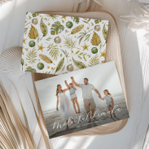 Elegante Mele Kalikimaka Tropische Foto Kerstmis