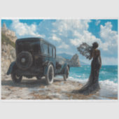 Elegante Memorial Funeral Carriage Decoupage Tissuepapier (Voorkant)