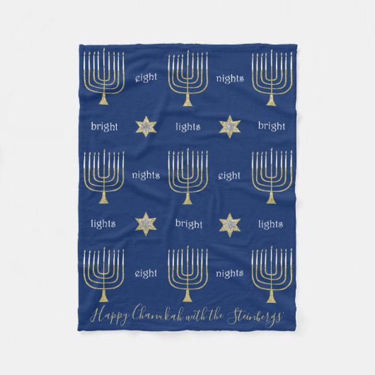 Elegante Menorahs fleece deken (Voorkant)