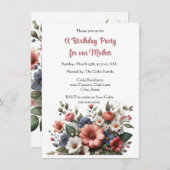 Elégante Mère joyeuse Invitation de fête d'anniver (Devant / Derrière)