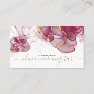Elegante Merlot Gouden Accent Alcohol Inkt  Visitekaartje