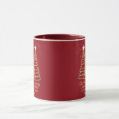 Elegante Merry & Bright Tree Lichten Rood en Goud Mok (Midden)