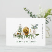 Elegante Merry Christmas Boho Composition Corporat Feestdagenkaart (Staand voorkant)