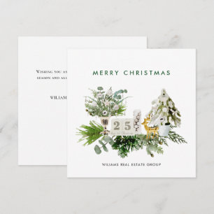 Elegante Merry Christmas Boho Composition Corporat Feestdagenkaart