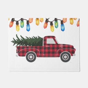 Elegante Merry Christmas Bulbs truck en boom Deurmat