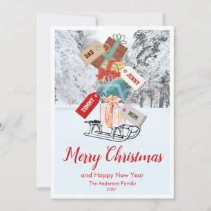 Elegante Merry Christmas Flat Vakantie Kaart