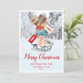 Elegante Merry Christmas Flat Vakantie Kaart (Staand voorkant)