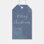 Elegante "Merry Christmas" Snowflake Gift Label Cadeaulabel (Voorkant)