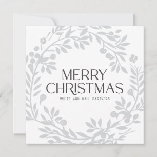 Elegante Merry Christmas Wreath Bedrijfsnaam Feestdagenkaart