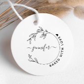 Elegante met de hand getekende botanische gebakken rubberstempel