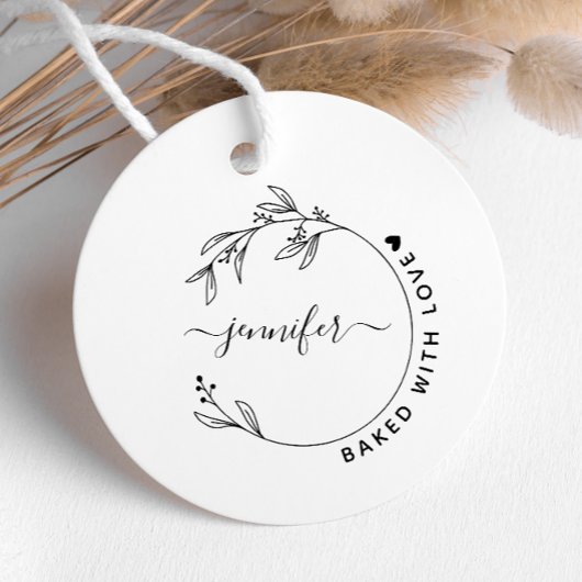 Elegante met de hand getekende botanische gebakken rubberstempel