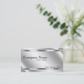 Elegante metaalachtige uitstraling Shaded Platinum Visitekaartje (Staand voorkant)