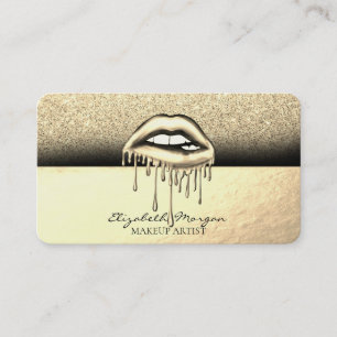 Elegante Metallic Druppende Lippen Glitter Visitekaartje