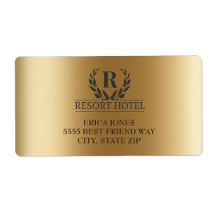 Elegante Metallic Gouden Logo Achtergrond Toevoege Etiket