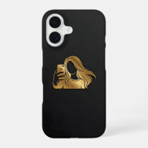 Elegante Metallic Gouden Silhouet Selfie Meisje