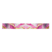 Elegante Metallic Swirls Ribbon Roze, Goud & Wit Lint (Voorkant)