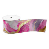 Elegante Metallic Swirls Ribbon Roze, Goud & Wit Lint (Spoel)