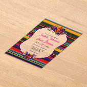 Elegante Mexicaanse bloemen acryl bruiloft uitnodi Acryl Uitnodigingen (Laagn)