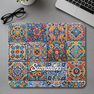 Elegante Mexicaanse talavera rode gele tegels Muismat