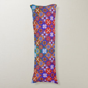 Elegante Mexicaanse talavera rood blauw paarse teg Lichaamskussen