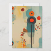 Elegante Mid Century bloemenbruiloft Kaart (Achterkant)