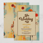 Elegante Mid Century bloemenbruiloft Kaart (Voorkant / Achterkant)