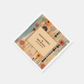 Elegante Mid Century bloemenbruiloft Servet (Hoek)