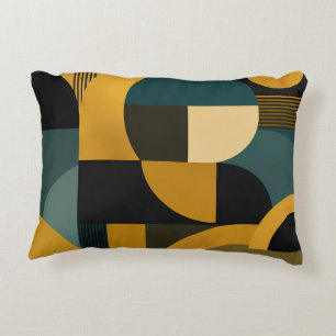 Elegante mid-century modern gouden en turquoise ge accent kussen