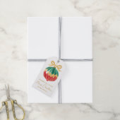Elegante Midcentury Ornament kerst Cadeaulabel (Met Touw)