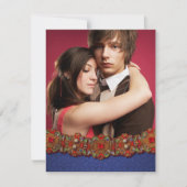 Elegante middeleeuwse damast foto bewaar de datum save the date (Voorkant)