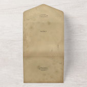 Elegante middeleeuwse Scroll Character Sheet All In One Uitnodiging (Buitenkant)