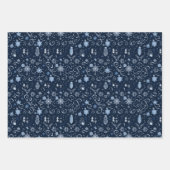 Elegante Midnight Blue Christmas Afbeeldingen Inpakpapier Vel (Voorkant 2)