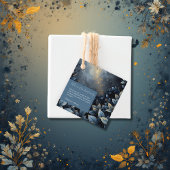 Elegante Midnight Blue en Gold Forest bruiloft Bedankjes Labels