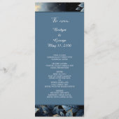 Elegante Midnight Blue en Gold Forest bruiloft Programma (Voorkant)