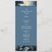 Elegante Midnight Blue en Gold Forest bruiloft Programma (Achterkant)