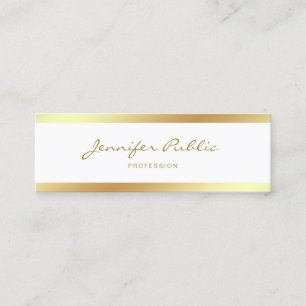 Elegante Mini-Kalligrafie Script Goud Schoon Desig Mini Visitekaartje