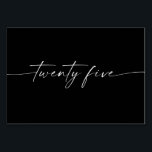 Élégante Mini-Script Cartes de Table Numéro 25<br><div class="desc">This Table Number Design dans le classement électronique minimal. Click the "Click to customize further" button to edit the script wording's color and the background color. See the entire collection for more matching items !</div>