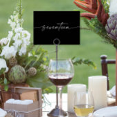 Élégante Mini Script Cartes de Table Numéro 7