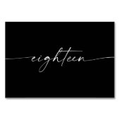 Élégante Mini Script Cartes de Table Numéro Dix-hu (Devant)